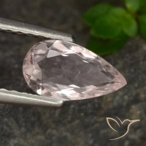 Morganite Rose clair naturelle En forme de poire, 0.58 ct, VVS-VS