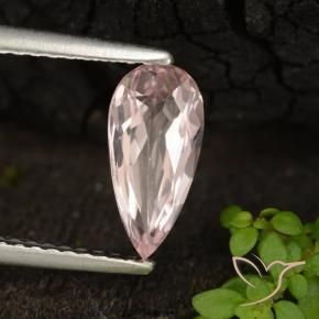 Morganite Rose clair naturelle En forme de poire, 0.87 ct, VVS-VS
