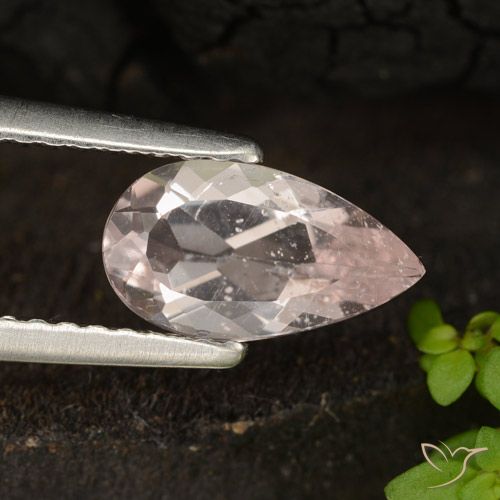 Morganite Rose moyen naturelle En forme de poire, 0.88 ct, VS
