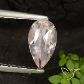Morganite Rose moyen naturelle En forme de poire, 0.88 ct, VS