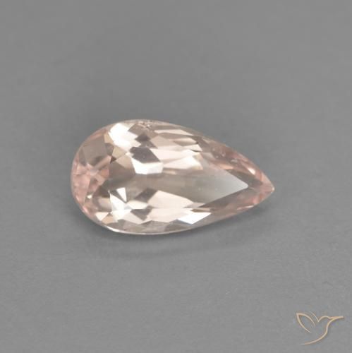 Morganite Rose très clair naturelle En forme de poire, 0.64 ct, VVS-VS