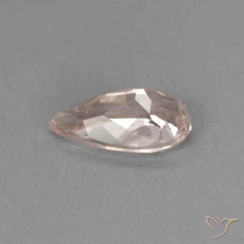 Morganite Rose très clair naturelle En forme de poire, 0.64 ct, VVS-VS