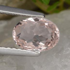 Morganite Rose clair naturelle Coupe ovale, 0.91 ct, VVS-VS