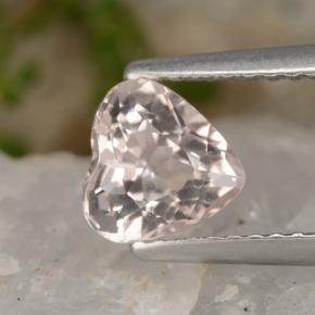 Morganite rose naturelle forme de coeur, 1,02 ct, VVS-VS