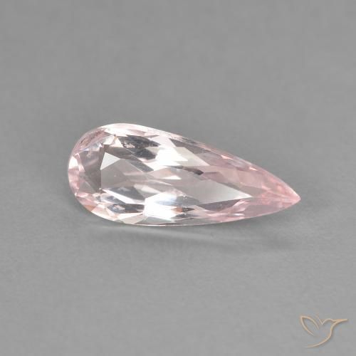 Morganite Rose clair naturelle En forme de poire, 1.02 ct, VVS-VS