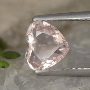 Morganite Rose moyen naturelle Forme de coeur, 1.10 ct, VVS-VS