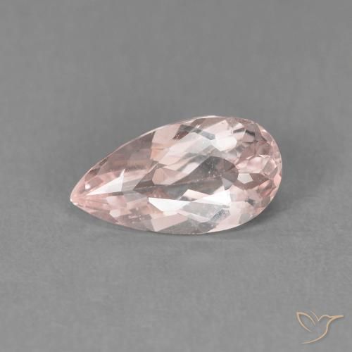 1.00ct Naturel Flamant rose Morganite, En forme de poire, VVS-VS
