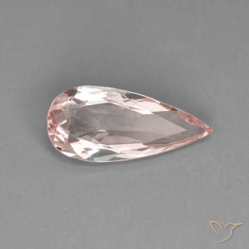 Morganite Flamant rose naturelle En forme de poire, 1.24 ct, VVS-VS