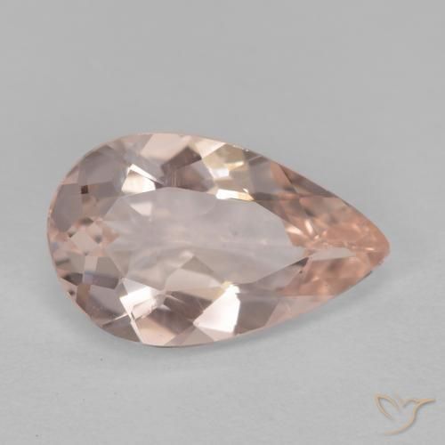 Morganite Rose moyen naturelle En forme de poire, 1.14 ct, VVS-VS