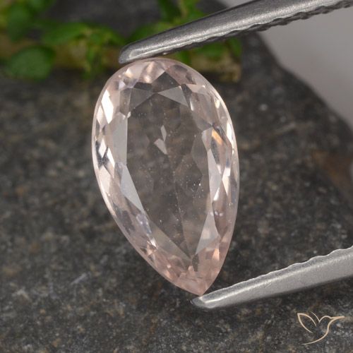 Morganite Rose clair naturelle En forme de poire, 1.02 ct, VS
