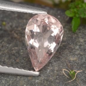 Morganite Rose clair naturelle En forme de poire, 1.01 ct, VS