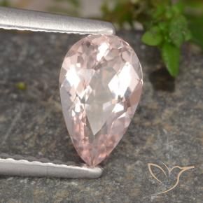 Morganite Rose moyen naturelle En forme de poire, 1.01 ct, VVS-VS