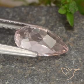 Morganite Rose moyen naturelle En forme de poire, 1.01 ct, VVS-VS