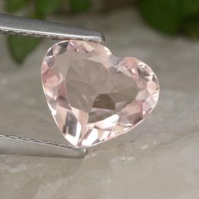 Morganite rose naturelle forme de coeur, 1,25 ct, VVS-VS