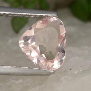 Morganite rose naturelle forme de coeur, 1,25 ct, VVS-VS