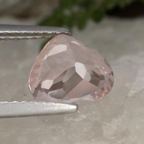 Morganite rose naturelle forme de coeur, 1,25 ct, VVS-VS