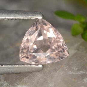 Morganite rose naturelle trillion, 0,50 ct, VVS-VS