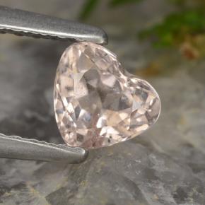 Morganite rose naturelle forme de coeur, 0,55 ct, VS