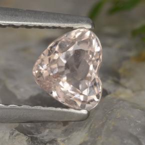 Morganite rose naturelle forme de coeur, 0,55 ct, VS