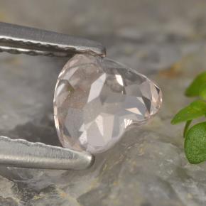 Morganite rose naturelle forme de coeur, 0,55 ct, VS
