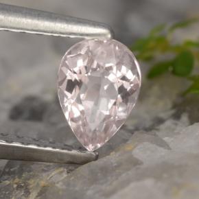 Morganite rose naturelle en forme de poire, 0,51 ct, VVS