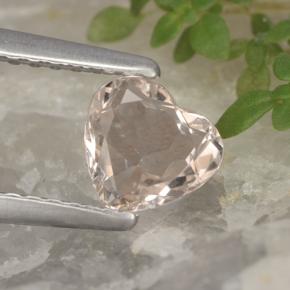 Morganite Rose moyen-léger naturelle Forme de coeur, 0.55 ct, VVS