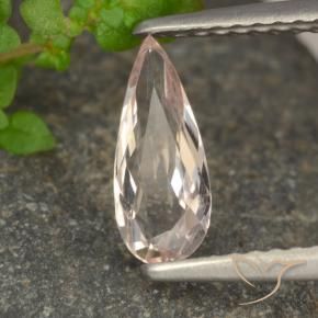 Morganite Saumon Rose naturelle En forme de poire, 0.56 ct, VVS