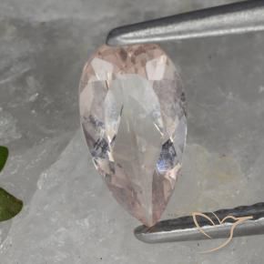 Morganite Ton rose corail naturelle En forme de poire, 0.64 ct, VVS-VS