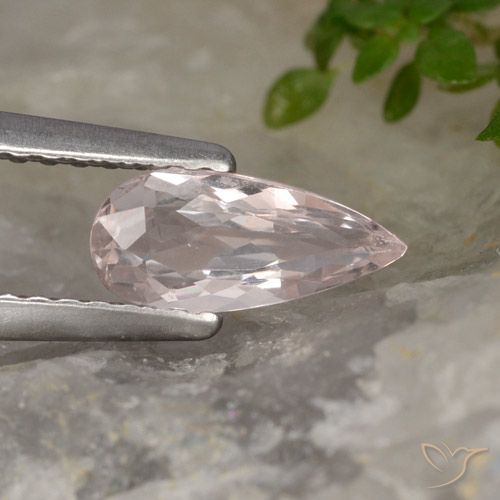 0.59ct Naturel Ton rose corail Morganite, En forme de poire, VVS