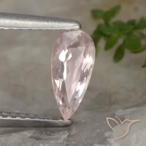 Morganite Ton rose corail naturelle En forme de poire, 0.59 ct, VVS