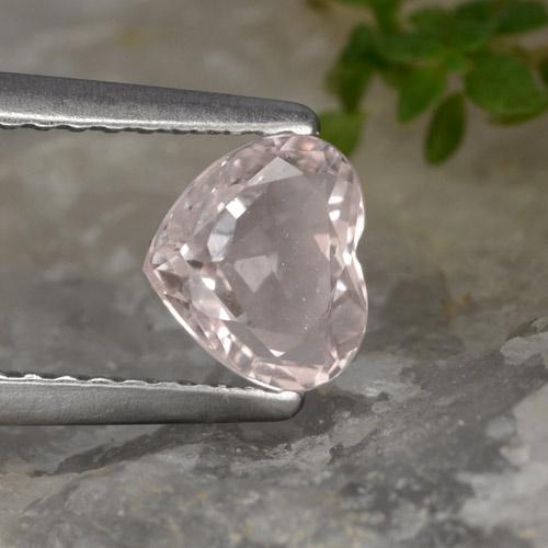 Morganite rose naturelle forme de coeur, 0,70 ct, VVS