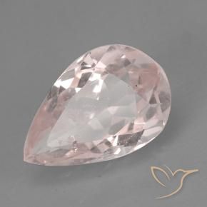 Morganite Rose corail léger naturelle En forme de poire, 0.78 ct, VS