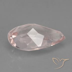 Morganite Rose corail léger naturelle En forme de poire, 0.78 ct, VS