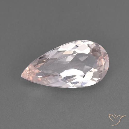 Morganite Rose clair naturelle En forme de poire, 1.30 ct, VVS-VS
