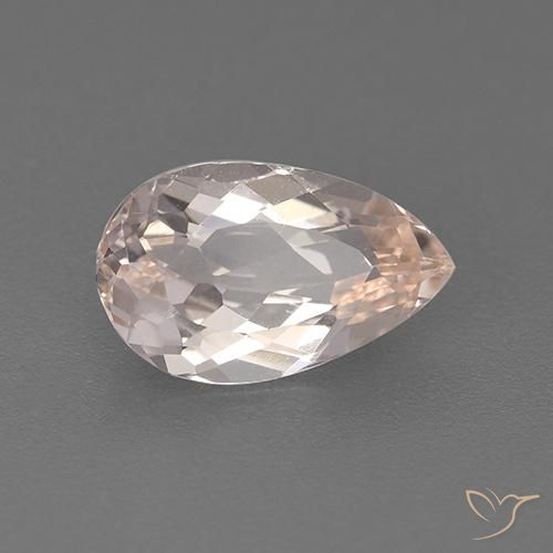 Morganite Rose très clair naturelle En forme de poire, 1.60 ct, VVS-VS