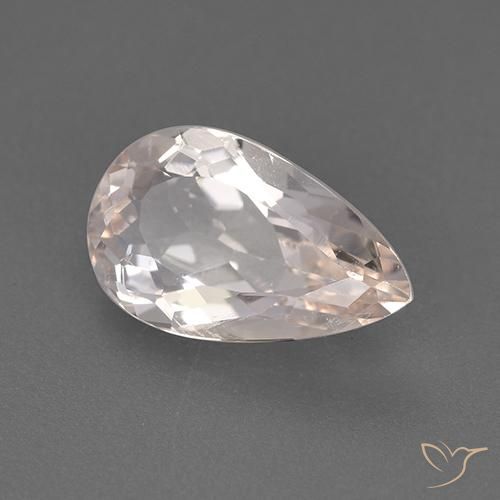 Morganite Saumon Rose naturelle En forme de poire, 1.68 ct, VVS-VS