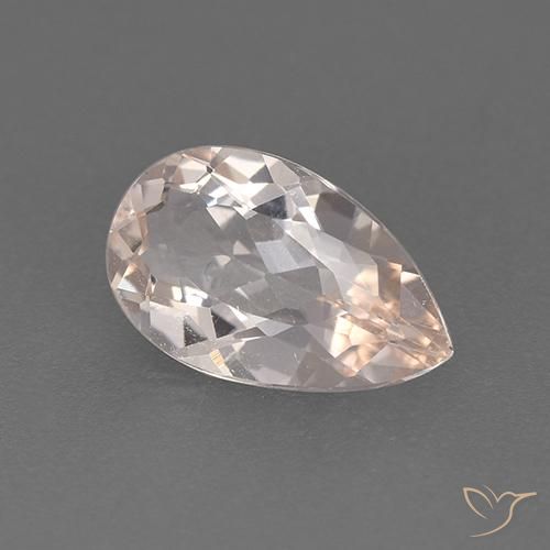 Morganite Saumon Rose naturelle En forme de poire, 1.20 ct, VVS-VS