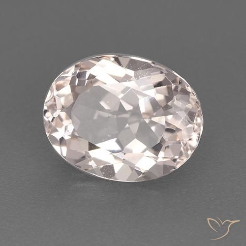 Morganite Saumon Rose naturelle ovale, 1.30 ct, VVS-VS