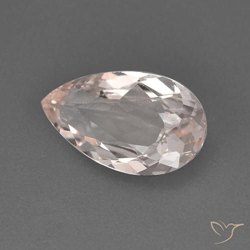 Morganite Rose moyen-léger naturelle En forme de poire, 1.39 ct, VVS-VS