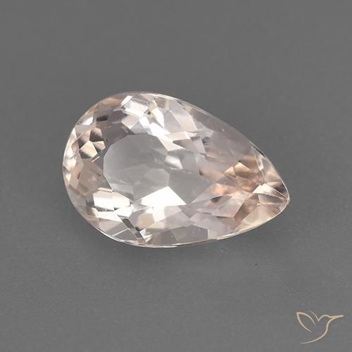 Morganite Saumon Rose naturelle En forme de poire, 1.51 ct, VS