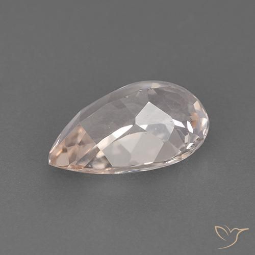 Morganite Saumon Rose naturelle En forme de poire, 1.51 ct, VS