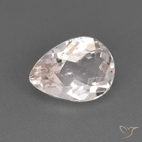 Morganite Rose très clair naturelle En forme de poire, 1.36 ct, VS
