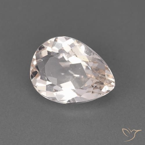 Morganite Rose très clair naturelle En forme de poire, 1.36 ct, VS