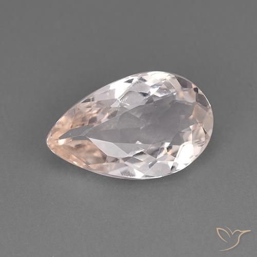 Morganite Rose très clair naturelle En forme de poire, 1.67 ct, VS
