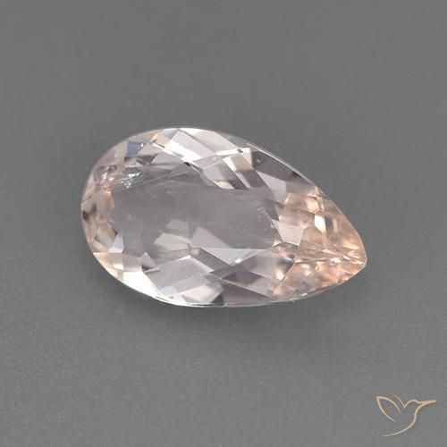 Morganite Rose moyen-léger naturelle En forme de poire, 1.25 ct, VVS-VS