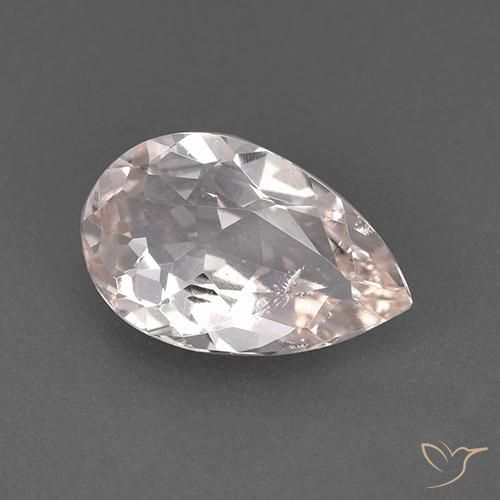 Morganite Rose clair naturelle En forme de poire, 1.16 ct, VVS-VS