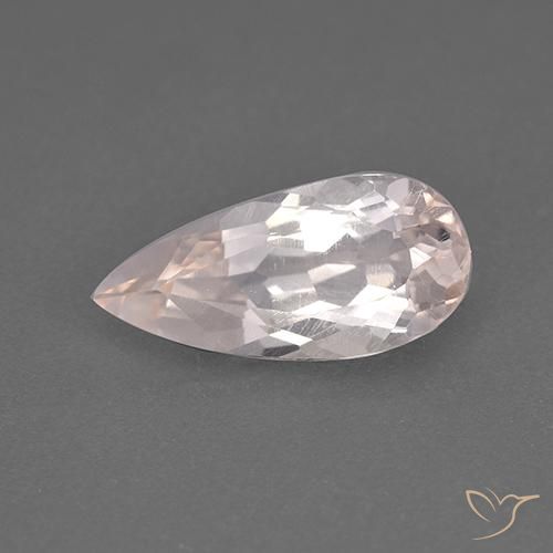 1.50ct Naturel Rose clair Morganite, En forme de poire, VS