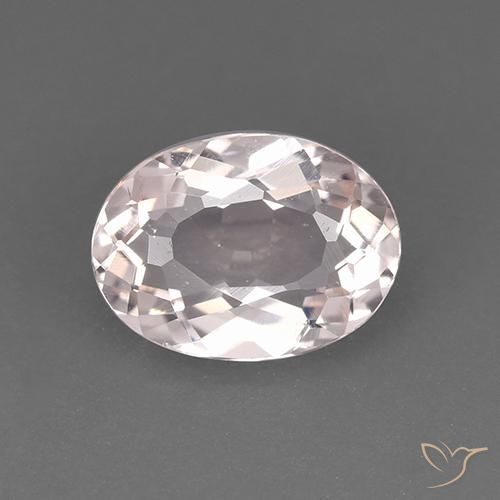 Morganite Rose clair naturelle ovale, 1.18 ct, VVS-VS