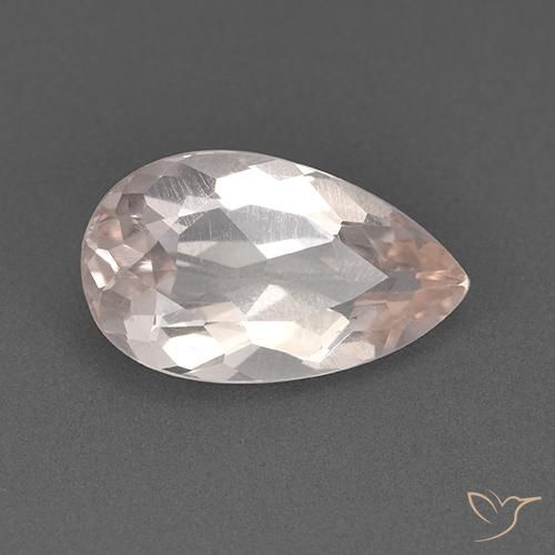 Morganite Rose très clair naturelle En forme de poire, 1.75 ct, VS