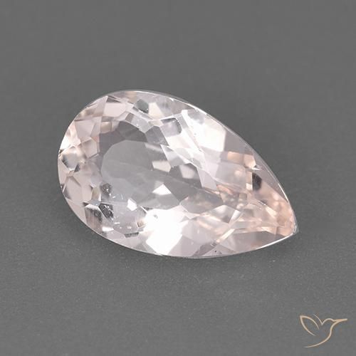 Morganite Rose clair naturelle En forme de poire, 1.38 ct, VS